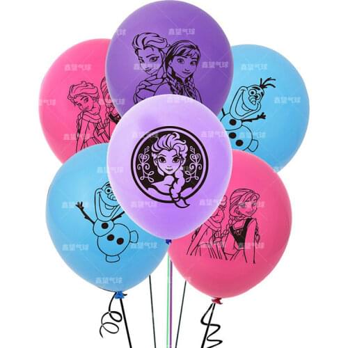 12 Pcs Frozen Balloon Combination Childrens Birthday Party Elsa Anna Cartoon Boy Kids Game Party Balloon Pearl Latex Decoration