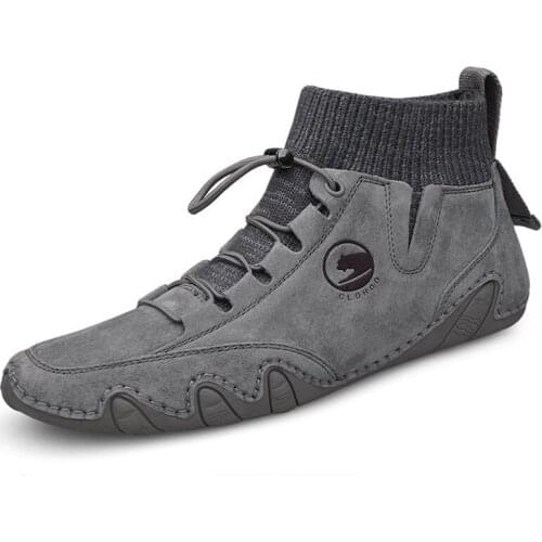 2020 New Fashion Leather High-Top Leather Shoesr Men Plus Velvet Cotton Shoes Trendy Fashion Casual Winter Sports Shoes For Men