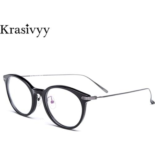 Krasivyy Titanium Glasses Frame Women Myopia Optical Prescription Eyeglasses for Men 2020 Kroean Square Spectacles Eyewear