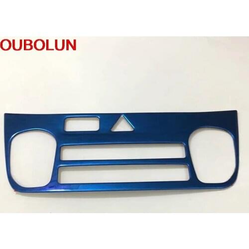 OUBOLUN For Hyundai IX35 2018 Centrol Panel Console Navigation Buttton Cover Moulding Trim Interior Accessory Stainless Steel