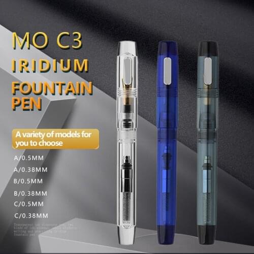 C3 Transparent Large-Capacity Fountain Pen Eyedropper Filling Pen With A Converter EF / F Nib Ink Pen Gift Set