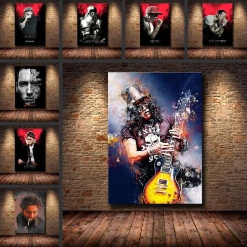 Rapper Rock Guitarist Watercolor Art Canvas Painting High Definition Printing Poster Art Living Room Bedroom Decoration Painting