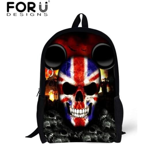 Skull Custom Pattern Men Women Backpack Leisure Female Sports Backpack mochila feminina Lightweight Students School Bag Rucksack