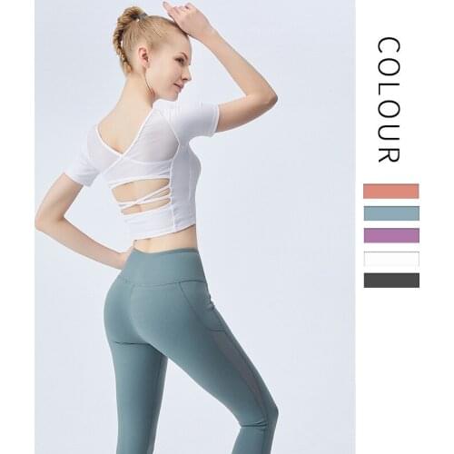 Sexy Yoga Top with Built In Bra Quick Dry Crop Top Workout Shirts White Long Sleeve Sports Top Mesh splice Fitness Shirt