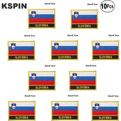 Slovenia Flag Embroidery Patches Iron on Saw on Transfer patches Sewing Applications for Clothes in Home&Garden