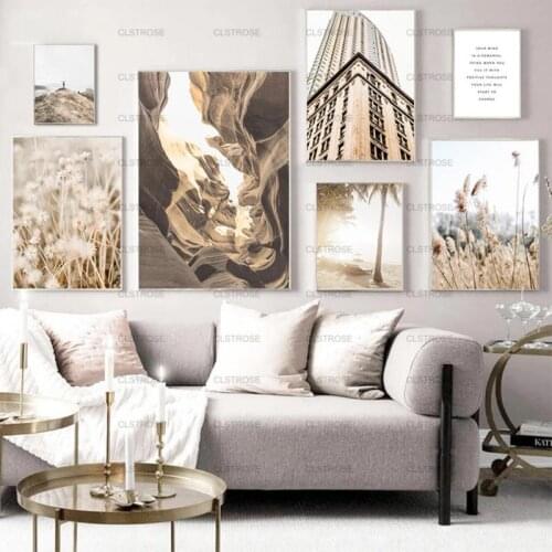 Modern Decorative Painting Yellow Grass Wasteland Poster Hd Home Wall Waterproof Ink Art Decoration Canvas Painting