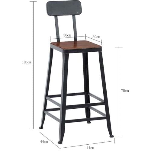 Modern Solid Metal High chair Simple Home Balcony Against The Wall Narrow Coffee chair