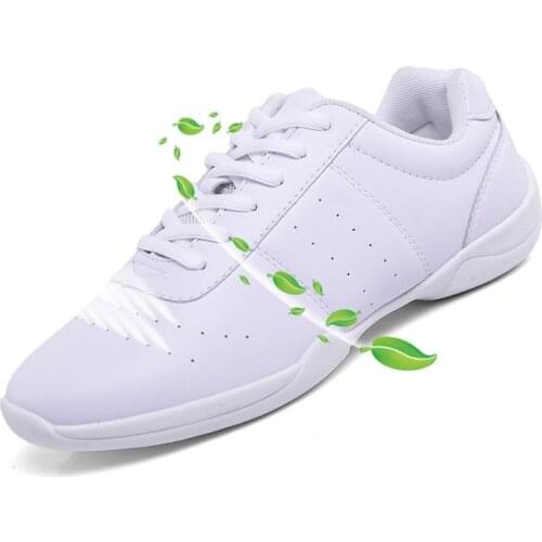 Black White Dance Sports Sneakers For Adults Leather Upper Soft Sole Breath Gym Shoes Children Jazz Shoes Training Sports Shoes