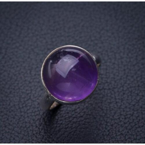 StarGems Natural Amethyst Handmade 925 Sterling Silver Ring 5.75 E2720