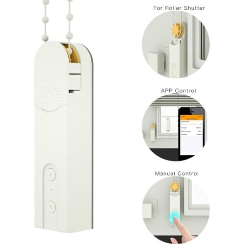 Smart Home Bluetooth APP Control Motorized Chain Roller Blinds Shade Shutter Drive Motor Powered By Solar Panel and Charger