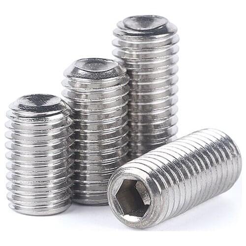 304 Stainless Steel Inner Hex Set Screws with Concave end Flat Top Hexagon Socket Tightening Screw M12 M14 M16
