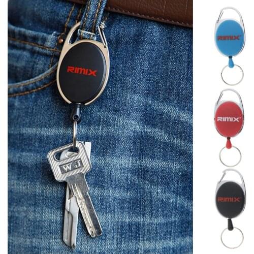 Retractable Key Chain Badge Reel Recoil Carabiner ID Ski Pass Holder Outdoor Sports Small Tools