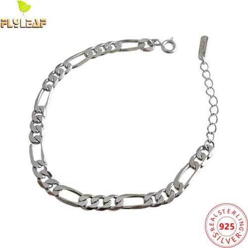 925 Sterling Silver Simple Chain Bracelet For Women Cold Style 18k Gold Female Fashion Jewelry 2021 Trend