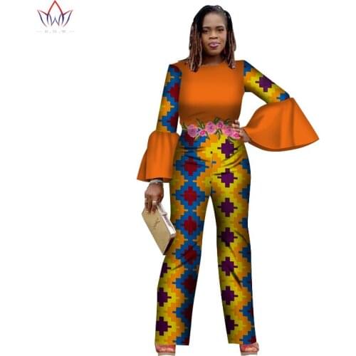 Women Jumpsuit 2020 Plus Size Africa Cotton Wax Print Romper Bazin Riche Sexy Jumpsuit Dashiki Elegant Africa Clothing WY2663