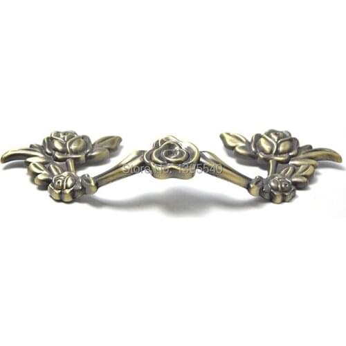 2x 128mm Antique Kitchen Cabinet Drawer Handle Furniture Hardware Closet Rose Hnadles Vintage Cupboard Knob &Handles Bar Pulls