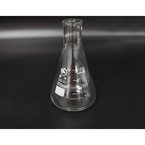 3pcs Conical flask,Narrow neck with graduations,Capacity 200ml,Erlenmeyer flask with normal neck