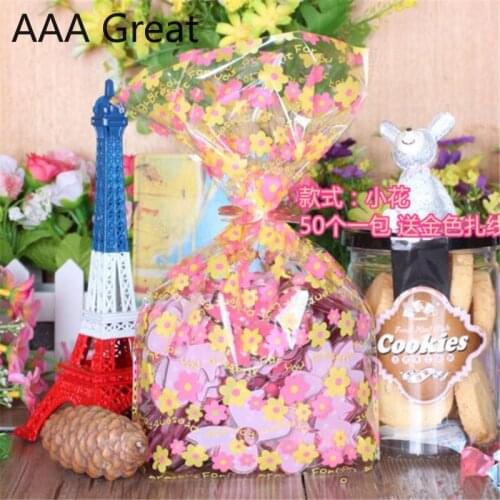 50Pcs/Lot Bread Bags Toast Packaging Plastic Bags Baked Goods Packaging Pouch Packet Flowers Candy Wedding Party Snack