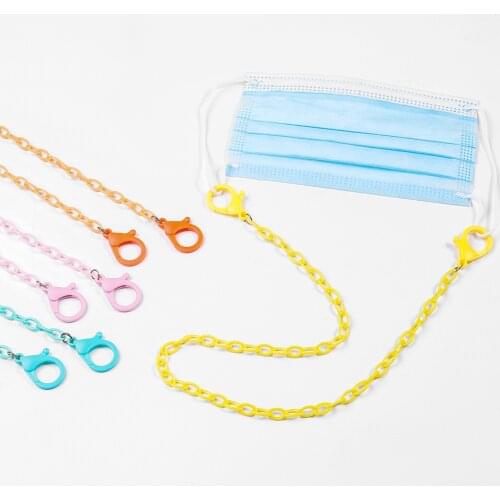 58cm/68cm Fashion Eyeglass Chains for Women Wide Acrylic Chains Anti-slip Adjustable Eyewear Cord Holder Neck Strap Glasses Rope