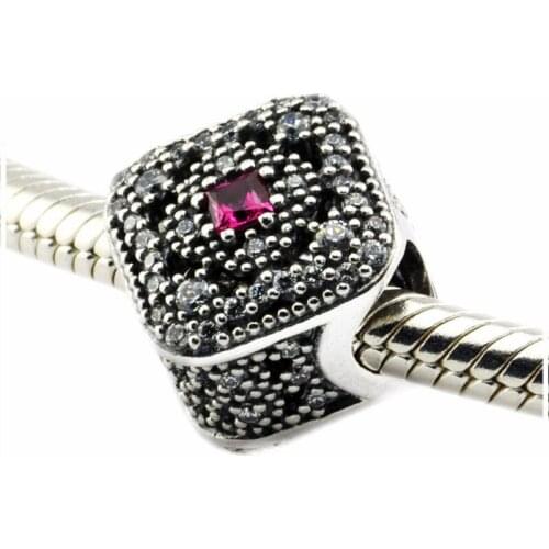 Pave Stones Fairytale Treasure Crystal Beads for Charms Bracelets Women Silver 925 Jewelry DIY Charm Beads for Jewelry Making