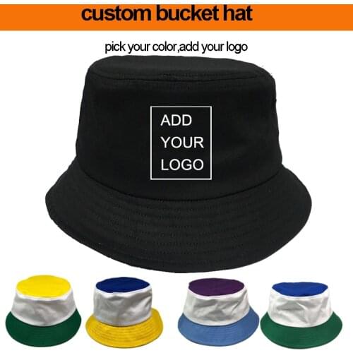 Factory OEM!custom summer hat custom bucket hat 100% cotton add our logo pick your color