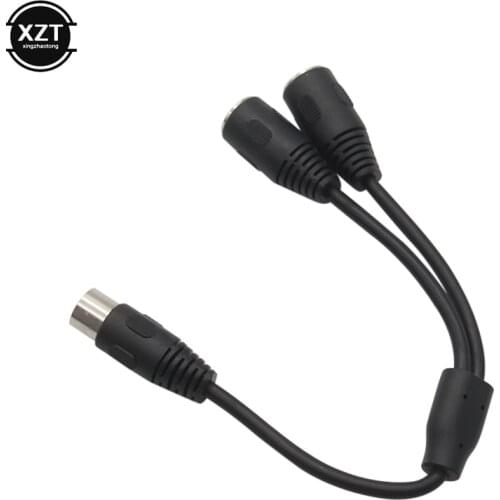 0.3m Din 8-Pins Male to 8Pin 2 Female Speaker Audio System Microphone Signal Control Splitter Cable