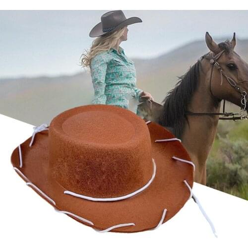 Cowboy Hat Fashion Women Men Western Drawstring Non-woven Fabric Cowboy Hats For Gentleman Lady Children Kids Cap Christmas Gift