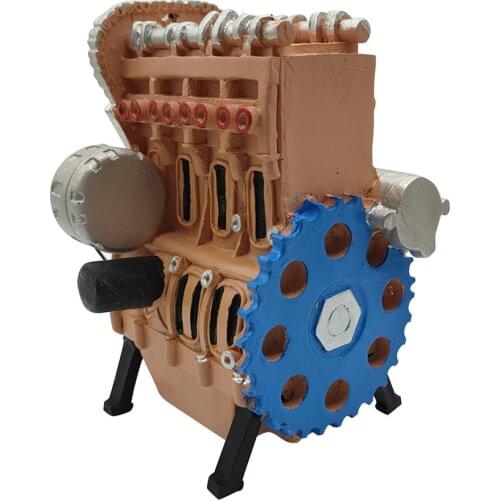 Resin Car Engine Model Mechanical Engine Art Ornament Handmade Metal Engine Model Creative Study Room Office Desktop Decoration