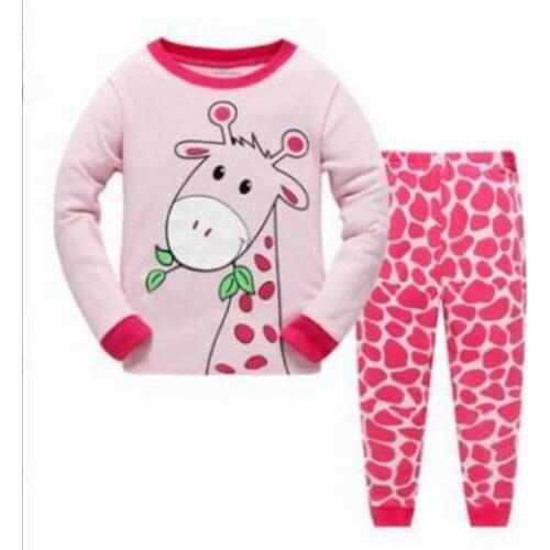 Boys Girls Autumn Winter Sleepwear Casual Wear Kids Family Pajamas Set Cotton T-shirt + Pants 2T-7T