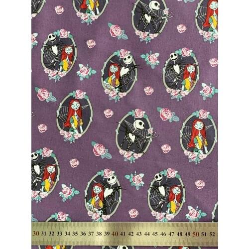 100x108cm Halloween skull Skull Christmas cotton Fabric For Sewing Fat Quarter Quilting Patchwork Boys girls shirt clothes hat