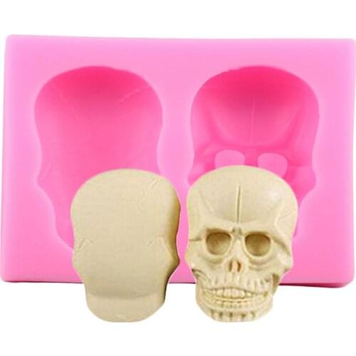 Skull Cupcake Topper Silicone Mold Halloween Cake Border Fondant Mould Baking Cake Decorating Tools Candy Clay Chocolate Molds