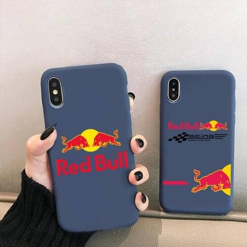 RED Energy drink B-Bull Phone Case for iPhone 12 mini 11 Pro XS MAX X XR 7 8 6 Plus Candy Color blue Soft Silicone Cover