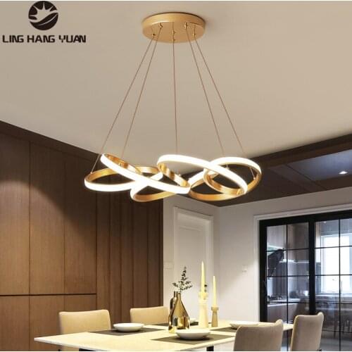 Modern Led Chandelier Gold body Light fixturs Ceiling Chandelier Lighting for Living room Bedroom Dining room Kitchen luminaires