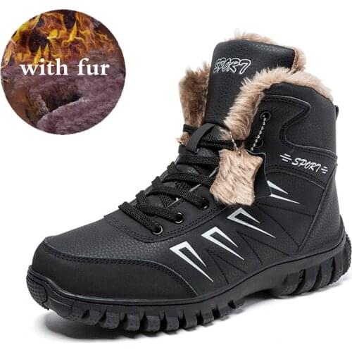 Super Warm Men Winter Boots Quality Suede Leather Men Boots Fur Plush Snow Boots Winter Shoes for Men Outdoor Boots Shoes