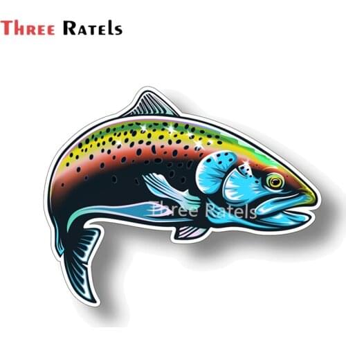 Three Ratels A860 Rainbow Trout Sticker Printed Digital Vinyl Decal Fish Fishing Car Truck Boat Kayak SUP Laptop