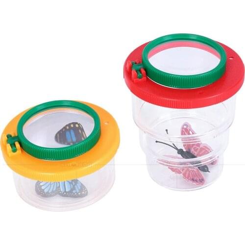 Tri-fold Kids Magnifying Glass Portable Multifunctional Student Insect Magnifying Glasses 5X 8X Animal Butterfly Magnifier Loupe