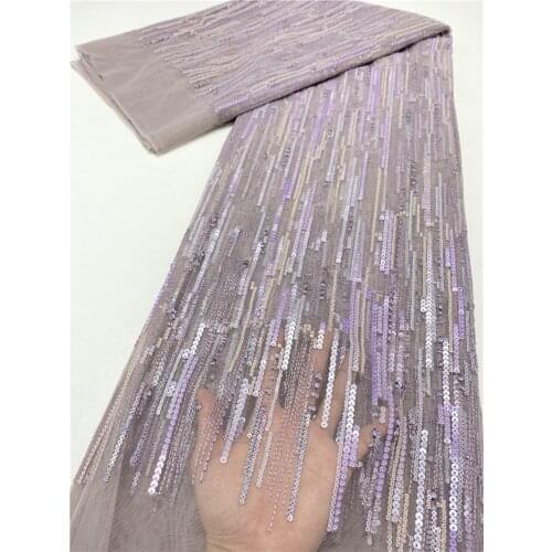 XIYA Classics African Lace Fabric With Sequins High Quality French Tulle Lace Fabric For Wedding Dress NI5026-1