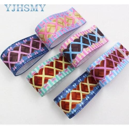 YJHSMY I-191211-2683,38mm,10yards Hair braid Printed grosgrain Ribbons,Clothing bow cap DIY Home Party decorations materials