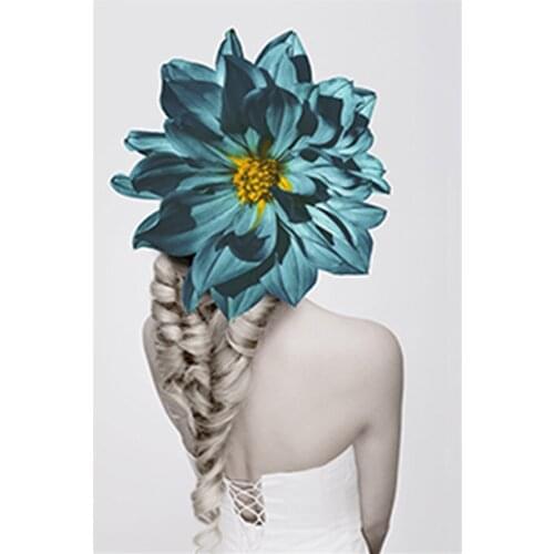 Women and Flower Diamond Painting Full Round Portrait Floral New DIY Sticking Drill Cross Embroidery 5D Simple Home Decoration