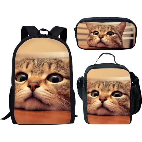Womenss Backpacks Female Kawaii Cat print Bags schoold Childrens Anime Bag Cheap kids Bimba Bag and Lola