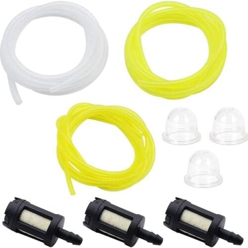 TOP 1 Pack Universal Fuel Line Hose Pipe Filter Bulbs Mower Fitting Kit 1.5 Meters Gas Petrol Fuel Line Hose Gas Oil Tube