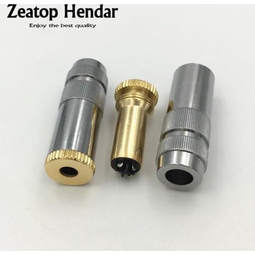 1Pcs High Quality New Brass 4.4mm 5 Poles Female Jack Full Balanced Headphone Plug Connector Silver