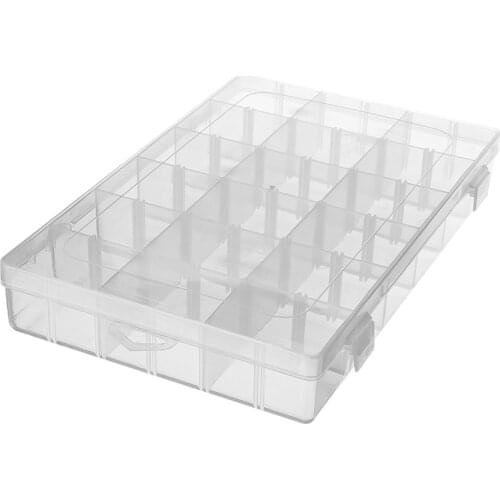 18 Grids Clear Plastic Jewelry Box Organizer Storage Container with Removable Dividers