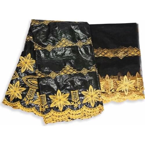 2020 High Quality Black Bazin Riche Brode Fabric With Beads African Guinea Senegalese Basin Embroidered Evening Gowns Dress Lace