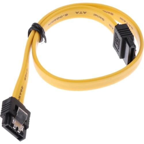 2x 180° SATA Cable Serial ATA Data Cord with Locking Latching 26AWG 11.8inch