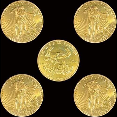 5PCS 1933 United States Eagle The Liberty Godness Gold US Coins Collectibles For Collection Gifts God Bless American