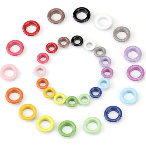 50sets/pack spray paint 16 colors corns eyelet DIY decoration metal buttonhole hollow rivet 4|5|6|8|10mm inner Tags for clothes