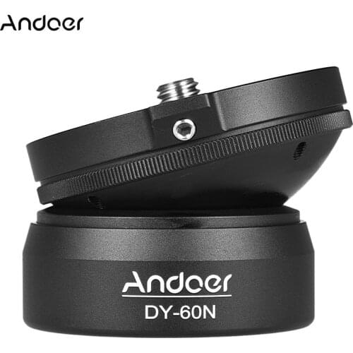Andoer DY-60A Aluminum Alloy Tripod Leveling Base Panorama Photography Ball Head with 1/4" screw Bubble Level for Canon