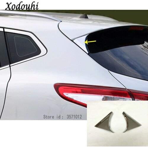 Car Body ABS Chrome Rear Tail Spoiler Side Triangle Molding Window Bezel Trim Stick For Nissan Qashqai 2016 2017 2018