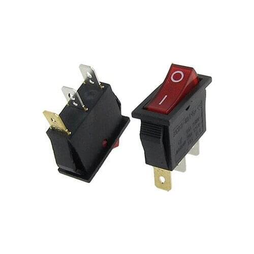 Free shipping!2 Pcs x Red Indicator Light On-Off I/O SPST Boat Rocker Switch 3 Solder Lug Pin