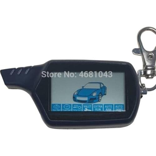 10 Pcs/Lot B 9 Russian Keychain LCD Remote Control For 2 Way Car Alarm System Starline B9 Twage Key Fob Chain Auto Engine Start